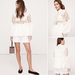 Banana Republic White Lace Blouse